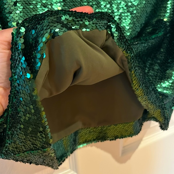 Green Sequin Blouse/Top Short sleeve by Icone - Picture 4 of 6